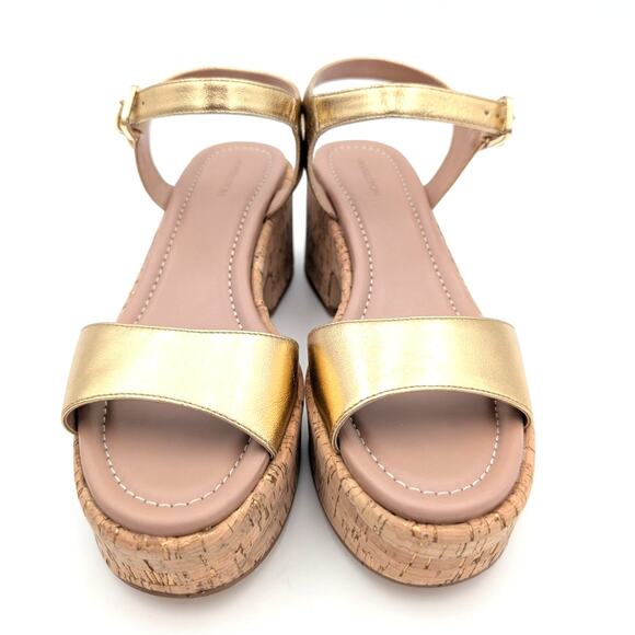 Nordstrom Claudia Platform Sandal Ankle Strap Women's Gold Size US8M EU39 - Picture 13 of 13
